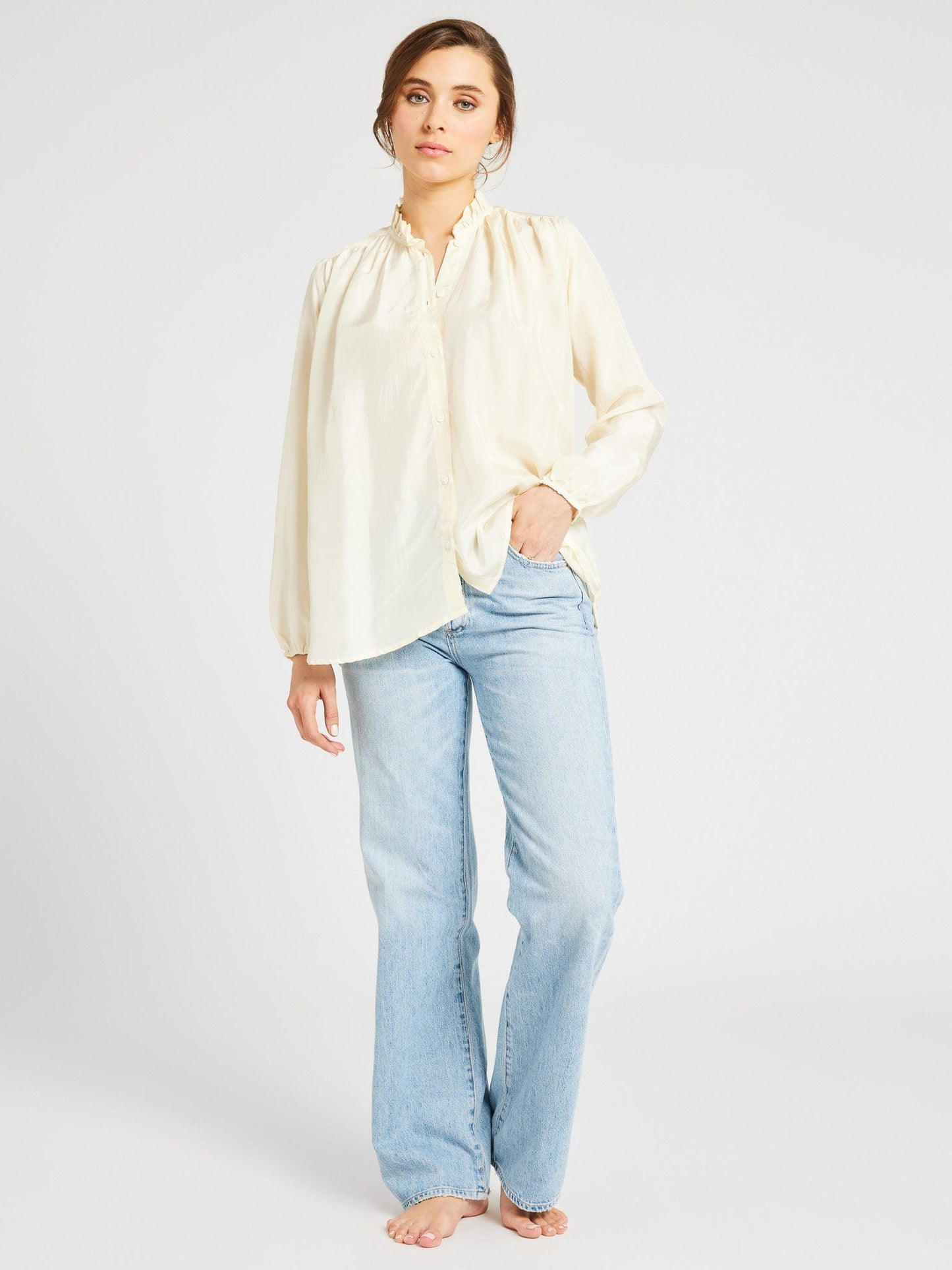 Francesca Top in Ivory Silk