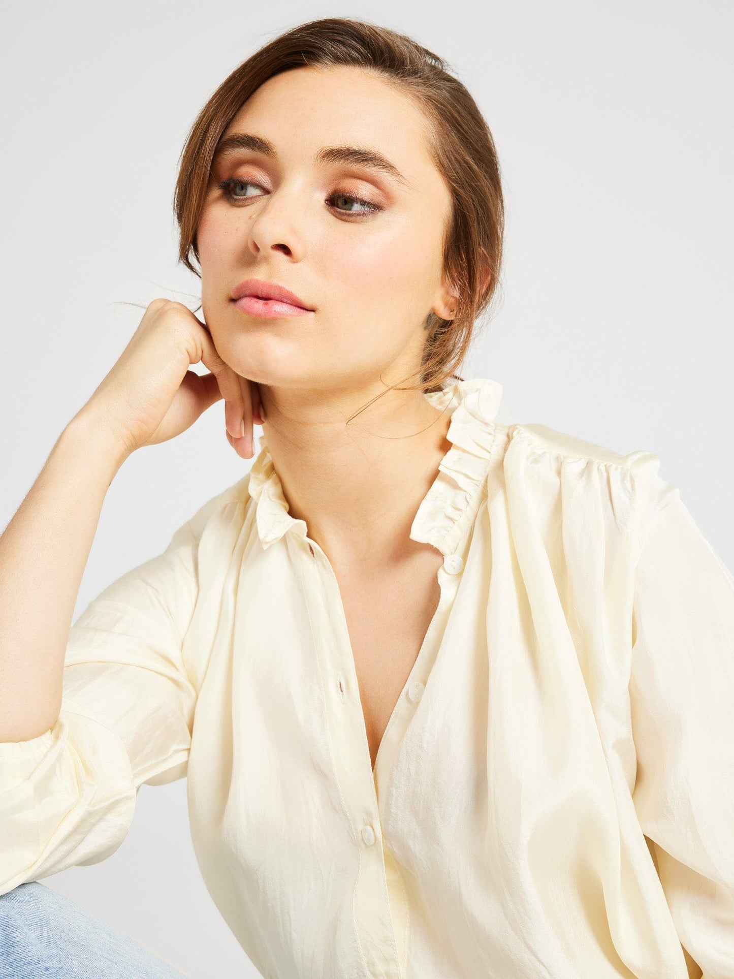 Francesca Top in Ivory Silk