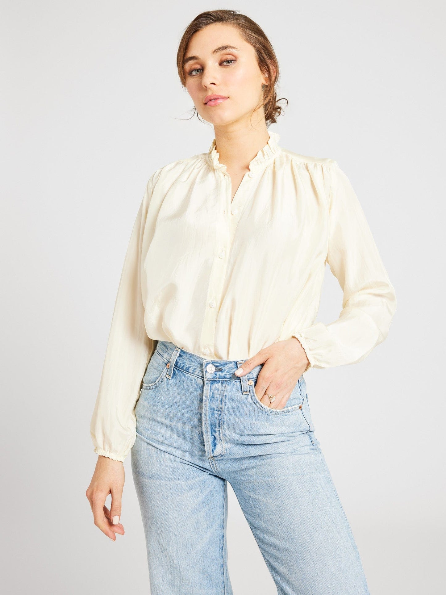 Francesca Top in Ivory Silk