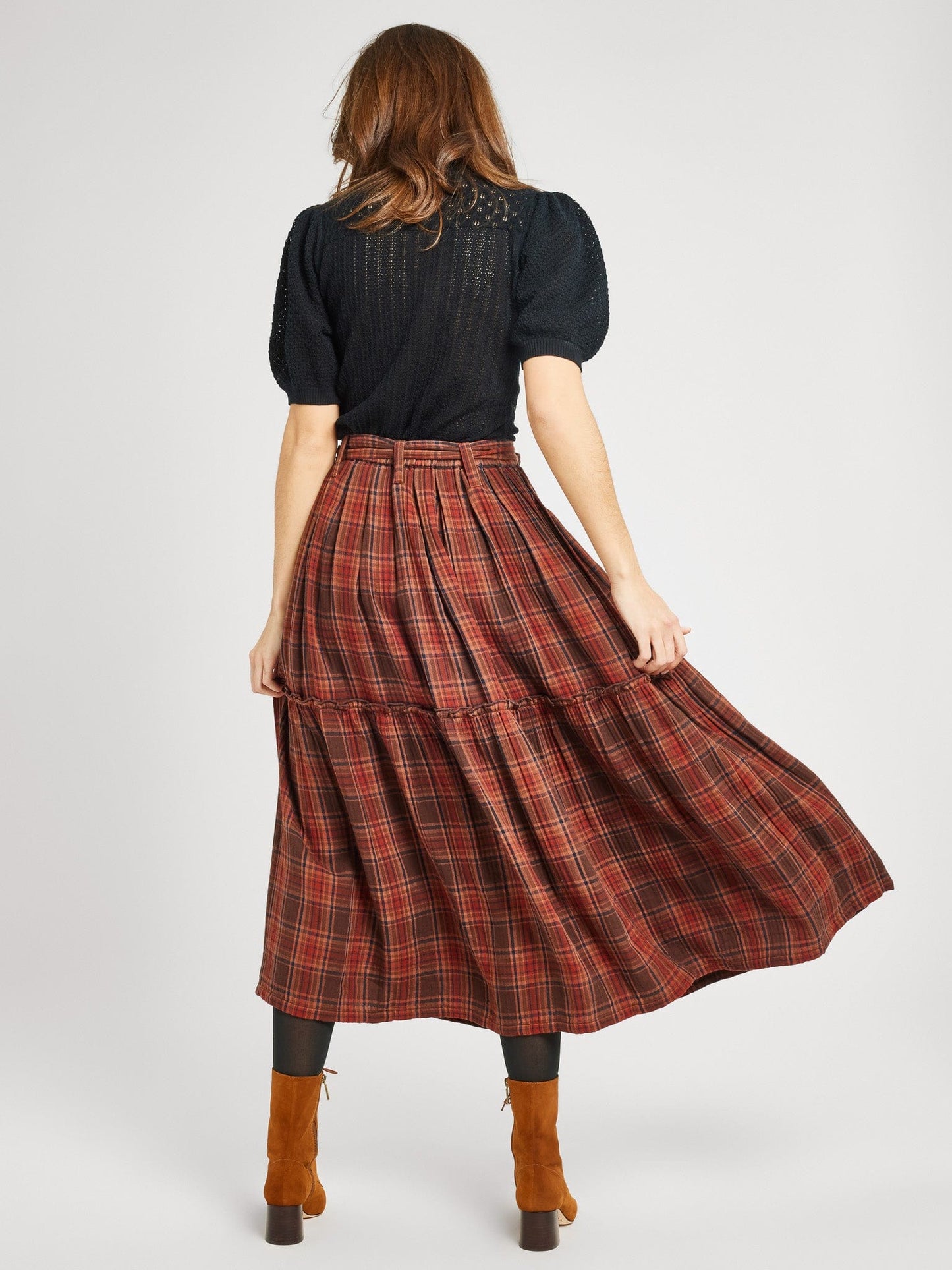 Françoise Skirt in Fireside Plaid