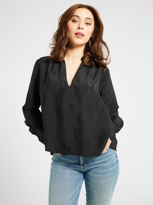 Freya Top in Black Silk