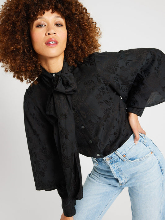 Gigi Top in Black Jacquard