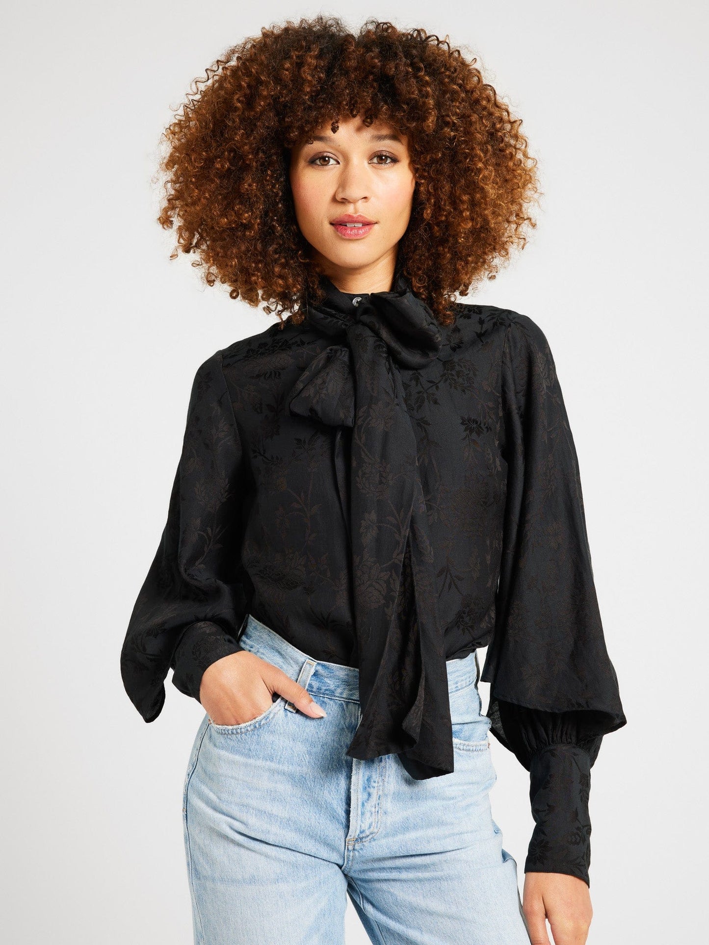 Gigi Top in Black Jacquard