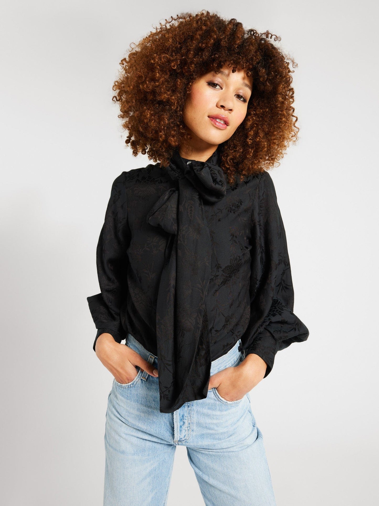 Gigi Top in Black Jacquard