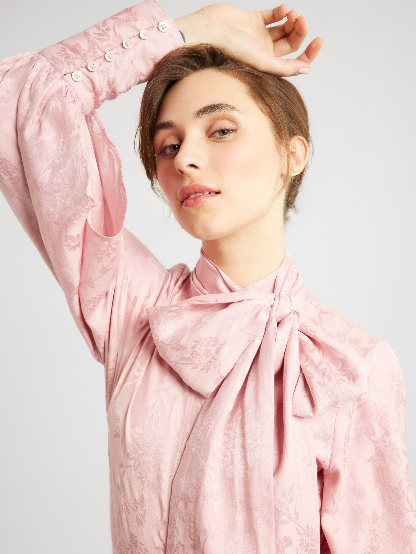 Gigi Top in Pink Jacquard