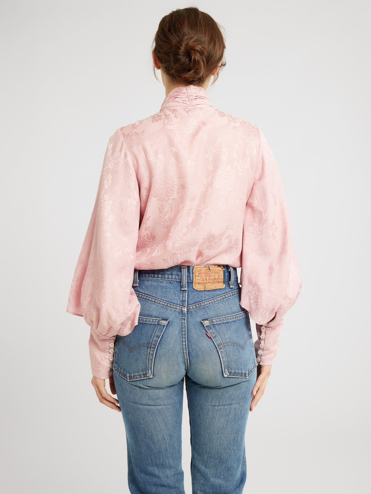 Gigi Top in Pink Jacquard