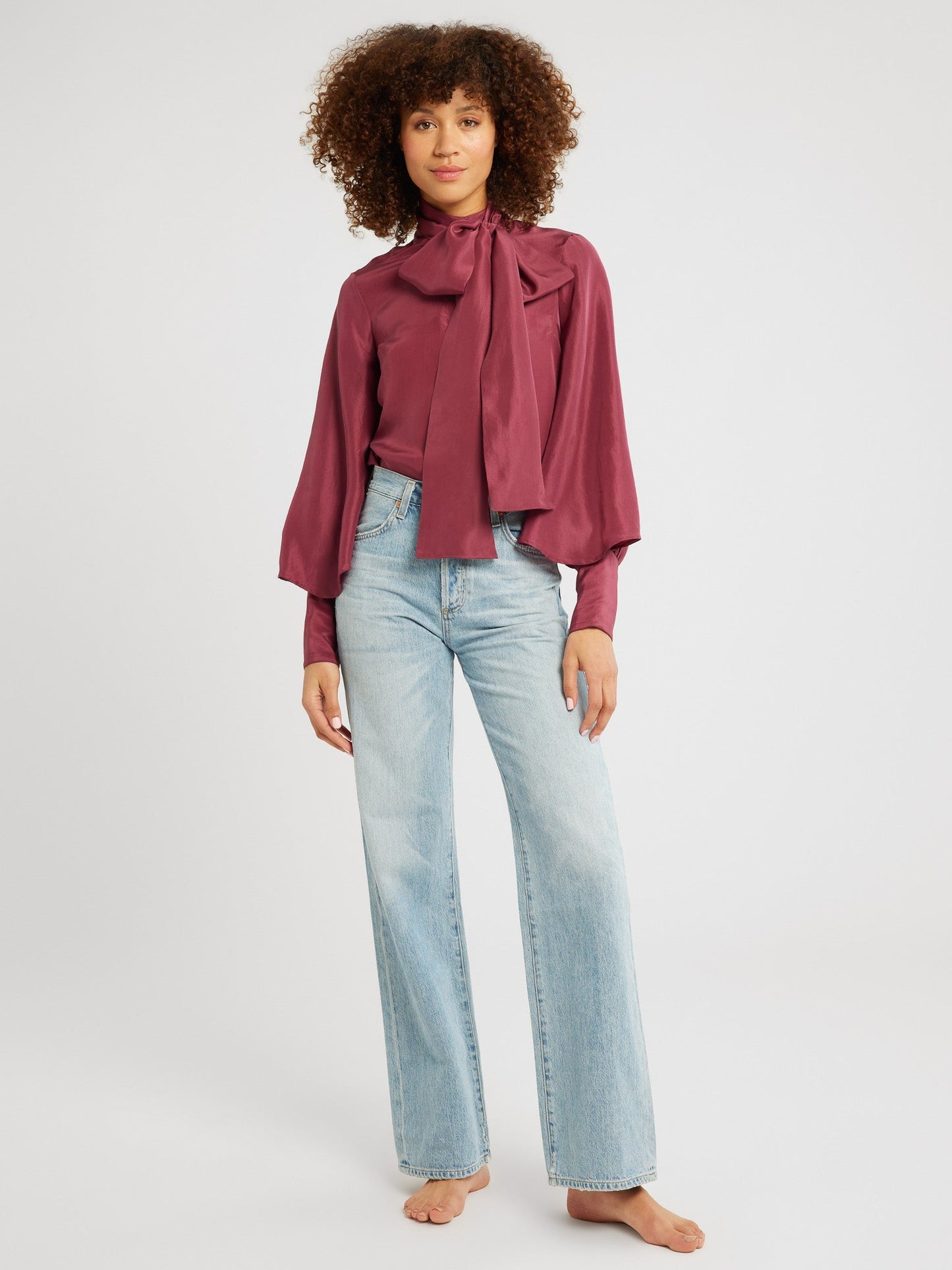 Gigi Top in Plum Washed Silk