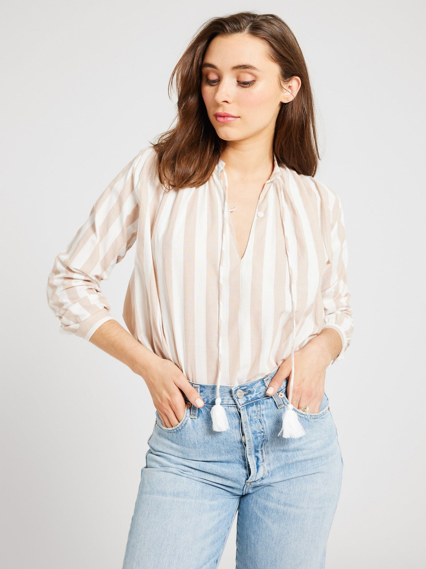 Joni Top in Cappuccino Stripe