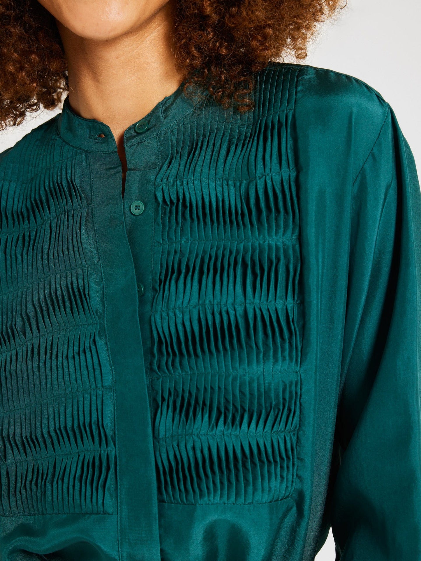 Keaton Top in Emerald Silk