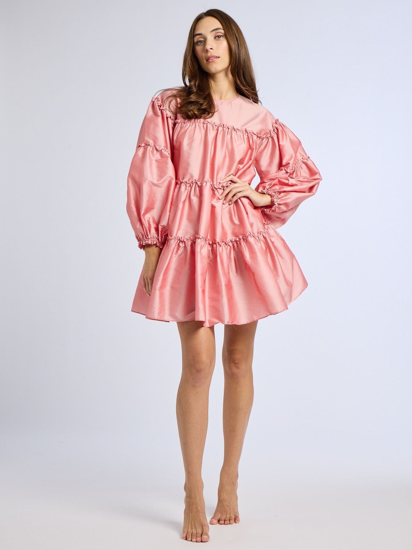 Mara Dress in Peony Taffeta