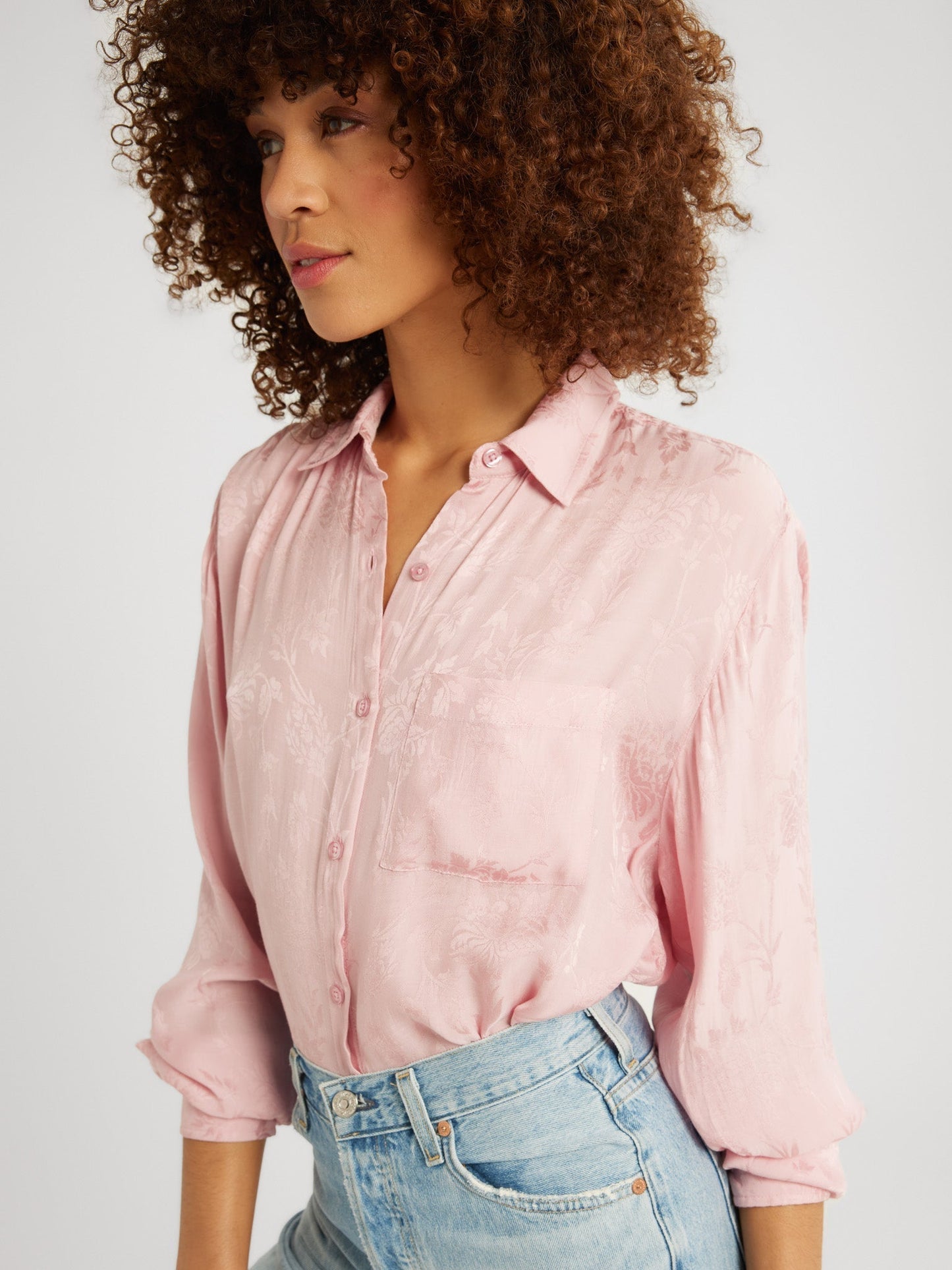 Sofia Top in Pink Jacquard