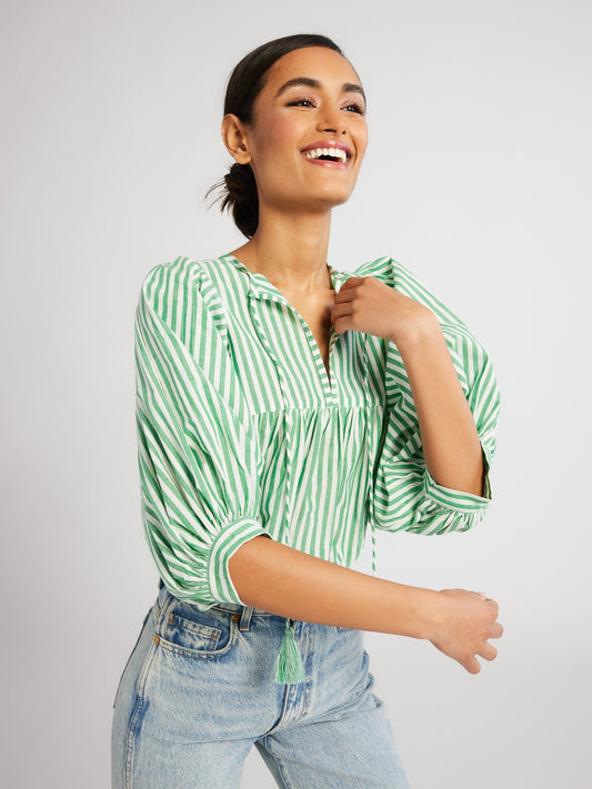 Thalia Top in Kelly Stripe