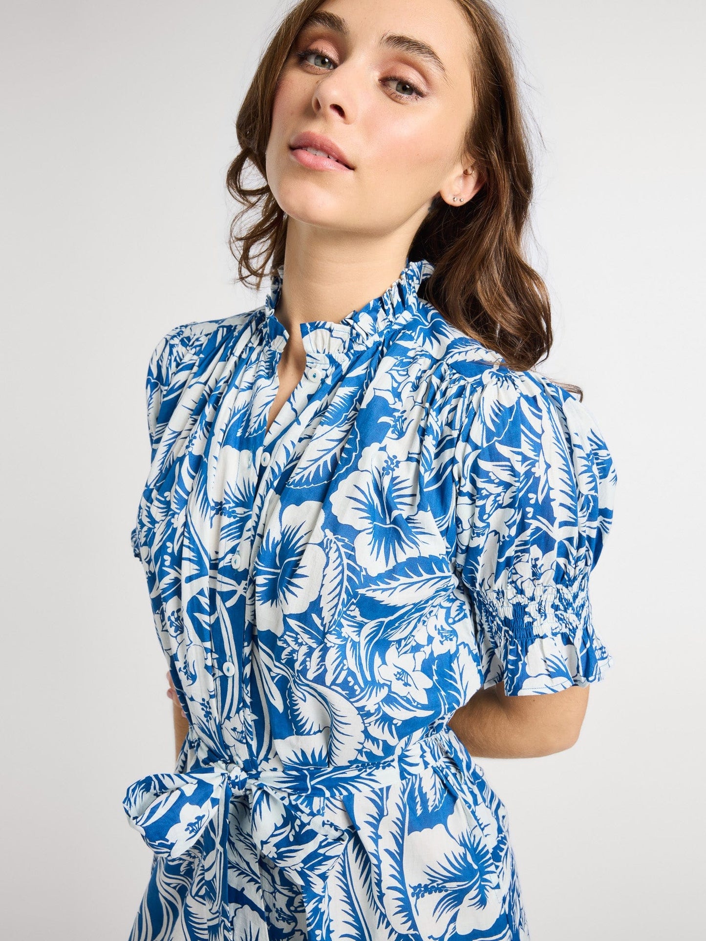 Vera Dress in Blue Hibiscus