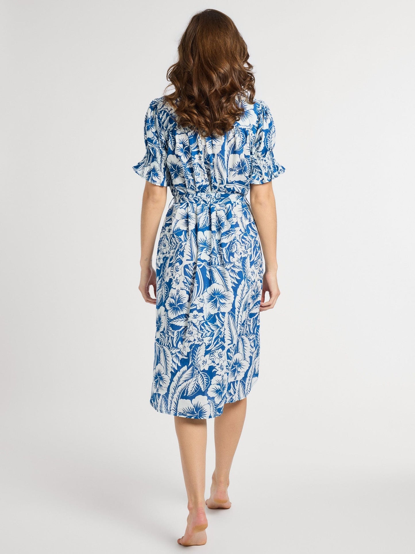 Vera Dress in Blue Hibiscus